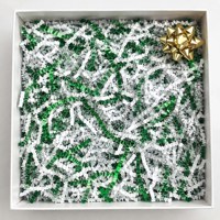 Papier de Remplissage Déchiqueté Vert et Blanc Ondulé en Gros pour Emballage de Boîtes Cadeaux