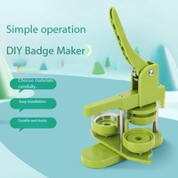 Machine manuelle de fabrication de badges 58 mm prête à l'emploi avec corps en alliage d'aluminium et plastique et 100 fournitures pour la production de badges DIY