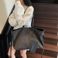 Sac fourre-tout pour femme en faux daim, grande capacité, design rétro minimaliste de luxe, populaire, pour le quotidien et le travail, vente en gros