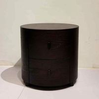 Table de chevet de luxe en bois massif, design italien, pour la maison et l'hôtel, avec accent d'angle en acier inoxydable