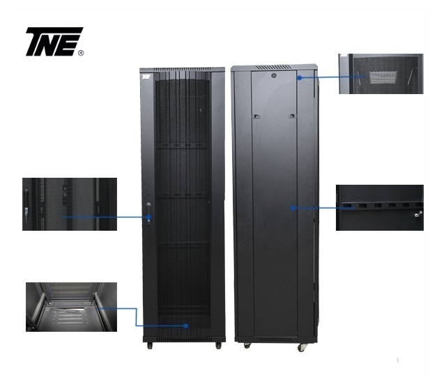 19inch Floor Server Cabinet Rack IP20 Protection ANSI/EIA Standard for Network Integration System SPCC Steel 1000kg Static