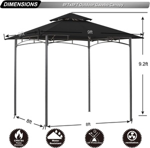 ABCCANOPY Metallpavillon 2.7 m Pavillon Pergola Gartenpavillon Partyzelt Festzelt Farbwahl Pavillon <span class=keywords><strong>de</strong></span> <span class=keywords><strong>jardin</strong></span> tonnelle <span class=keywords><strong>barnum</strong></span> - Product Image 2