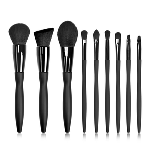 Ensemble de 9 pinceaux de maquillage professionnels, noir, multicolores en option, fibres synthétiques douces, pinceaux cosmétiques pour le visage entier, vente en gros - Product Image 2