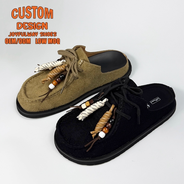 New Design Suede Leather EVA Rubber slides sandals Clogs Men Cork Sandals Clogs Custom Logo Men Clog Mules Israel Market