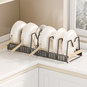 Adjustable <b>Kitchen</b> Storage <b>Rack</b> For Cookware And Utensils Cabinet Organizer Pot Lid <b>Rack</b> Multi Function Minimalist Design - Product Image 2