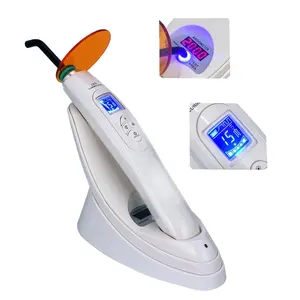 מכונת תאורת ריפוי LED שיניים עם מד אור 2000 mw/cm2 5W עוצמה גבוהה מנורת כחול קרן ריפוי שרף