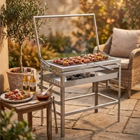 Barbecue Rotatif Commercial Portable d'Extérieur OEM ODM en Acier Inoxydable 304 pour Charbon de Bois – Grand Modèle