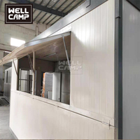 WELLCAMP Maisons conteneurs écologiques au design moderne, pliables et portables, 20 pieds, pour café, kiosque de vente au détail et bar-boutique