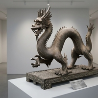 Sculpture de dragon en bronze de conception chinoise ancienne, longueur 150 cm, statue en bronze poli sur pied, personnalisable