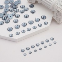 Perles de strass à coudre en résine époxy saphir indien 6 mm, trou central, dos plat, pour attrape-rêves et fournitures de bijoux