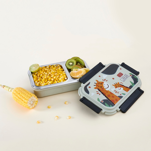 Boîte à lunch isotherme en acier inoxydable de qualité alimentaire, légère, à deux compartiments, hermétique, compatible micro-ondes, facile à nettoyer, 500 ml - Product Image 6