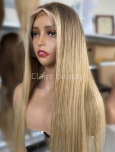 欧洲人发蕾丝丝绸底医用假发硅胶防滑未加工生人发白色女性医用假发 - Product Image 2