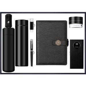 도매 비즈니스 사무실 용품 진공 플라스크/A5 노트북/USB 플래시 드라이브 펜 7 in 1 기업 고급 선물 세트 - Product Image 3