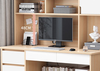 Bureau d'ordinateur compact avec étagère et étagères intégrées, poste de travail de bureau à domicile moderne pour configuration PC, bureau d'étude peu encombrant