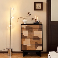 Commode à tiroirs en bois massif, commode scandinave pour chambre à coucher, armoire de rangement de luxe pour meubles de maison, meuble de bureau