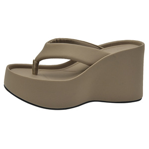 Foreign Trade Cross-border Platform Thick-soled Flip-flops Women's Summer New Outfit Clip-on Wedge Heel Sandals - Product Image 5