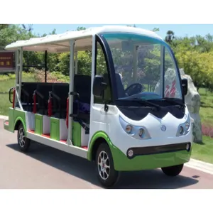 China manufacture New Model 14 Seats Tourist Bus Electric Sightseeing Car shining Electric electric tourist bus for golf