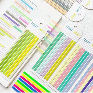 สติกเกอร์แถบยาวบางเฉียบแบบกำหนดเอง สีมาการอง สีเรืองแสง สีเรโทร มีจำหน่าย ราคาประหยัด กระดาษโน้ตแบบกำหนดเอง - Product Image 3