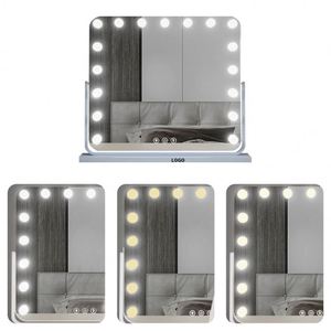 High Definition 360 Degree Rotation 360-Degrees Rotating <b>Led</b> Desktop <b>Mirror</b> for Precise <b>Makeup</b> - Product Image 3