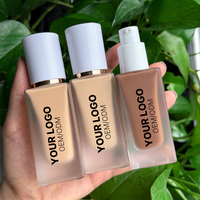 Fond de teint liquide en tube blanc à étiquette privée, 24 couleurs, longue tenue, couvrance totale, hydratant naturel, fini mat, logo personnalisé, cosmétique