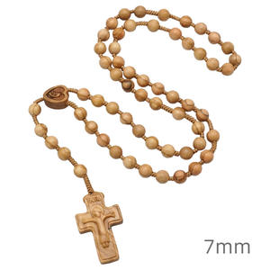 Braccialetto Rosario KOMI <span class=keywords><strong>in</strong></span> Legno d'Ulivo con Perle da 7/8mm, Gioiello Religioso Molto Richiesto - Product Image 3