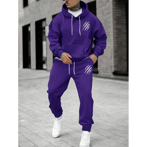 Felpe e pantaloni con cappuccio stampati da uomo e da donna abbigliamento sportivo con stampa a zampa di animale che corre alla moda Casual autunnale e invernale - Product Image 1