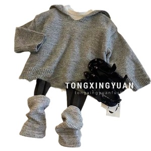 Tongxingyuan Girls Knitted Sweater Set Leggings Solid Color Cotton <b>Woolen</b> Autumn Spring Outfit - Product Image 5