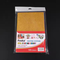 Feuilles d'éponge EVA scintillantes Foska, assortiment de 10 couleurs, avec dos adhésif puissant, pour enfants et adultes