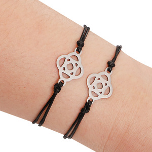 Braccialetti in Acciaio Inox per Madre Figlia <span class=keywords><strong>Figlio</strong></span> con Charm a Farfalla Cuore Soffione Infinito Bracciali Intrecciati per Coppie - Product Image 5