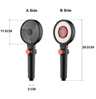Pomme de douche turbo portable à débit réglable à haute pression 3 modes, eau dure filtrée en coton PP pour les soins de la peau, bouton marche/arrêt