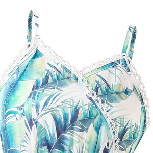 Vestido para niñas con estampado de hojas tropicales, vestido largo bohemio con cuello en V, vestido sin mangas para vacaciones en la playa de verano - Product Image 3