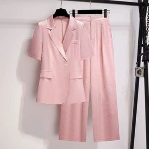 Vêtements pour femmes transfrontaliers Europe-Amérique, Nouvelle collection Printemps 2026, Ensemble élégant : Veste de costume cintrée à la taille et pantalon taille haute - Product Image 1
