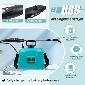 USB <b>Battery</b> Powered Plastic ABS Garden Sprayer High 8L Capacity 3 Mist Nozzles Retractable Wand Water <b>Pump</b> 5L Capacity for - Product Image 6