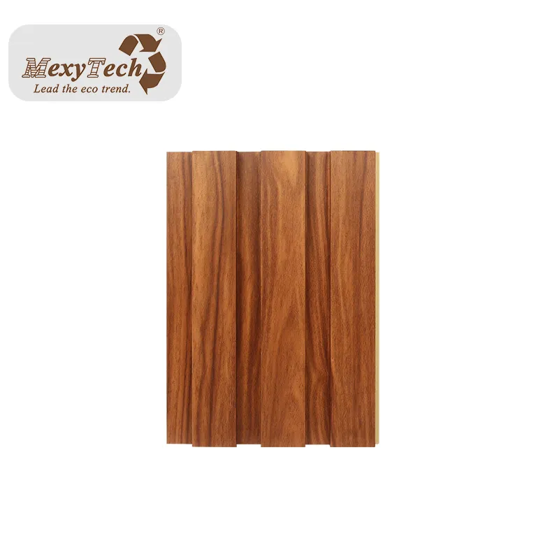 Elegant Walnut Wooden Grain PVC Internal Fluted Board External Cladding Wpc Wall Panel