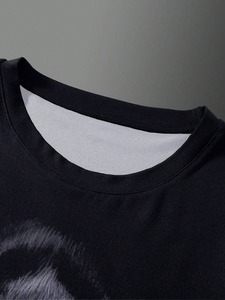 Camiseta de cuello redondo con estampado de león para hombre, manga corta, fabricada en fábrica, personalización disponible. f10 - Product Image 6
