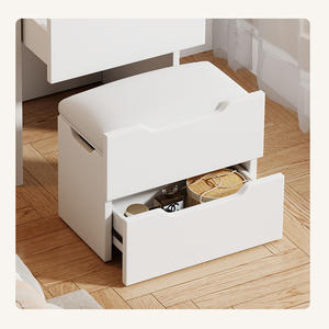 Table de toilette minimaliste moderne avec miroir et tabouret <span class=keywords><strong>Coiffeuse</strong></span> <span class=keywords><strong>blanche</strong></span> pour chambre à coucher - Product Image 3