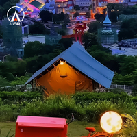 Tenda Kayu Segitiga Kokoh Tahan Angin Kencang, Dirancang untuk Pemasangan Permanen di Luar Ruangan, Tenda Pameran Safari