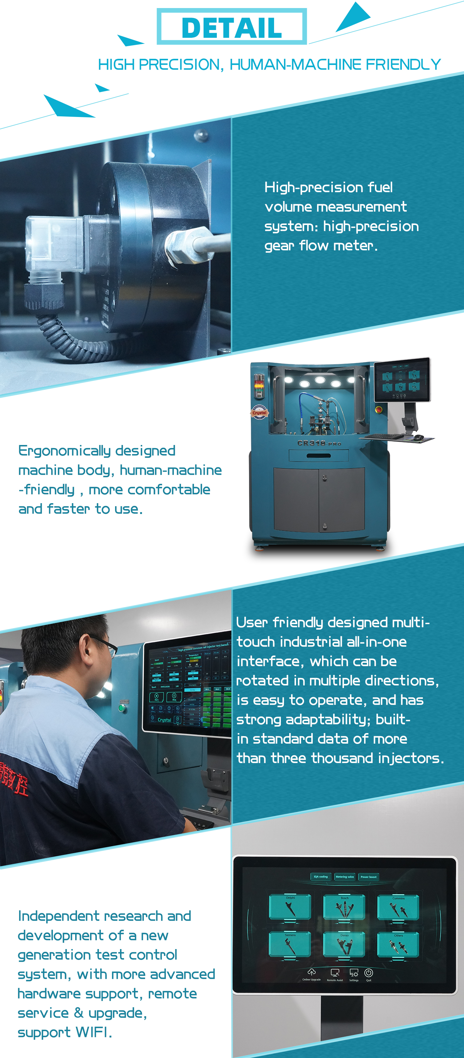 CR318-PRO Injector Tester Common Rail Diesel Injector Hiệu Chuẩn Máy Thử Nghiệm Băng Ghế Dự Bị