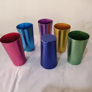 Promotional Single Wall Multi Colored Aluminum cup Anodized Aluminum pint cup