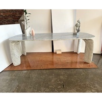 Ensemble de table à manger en marbre blanc de Carrare, design italien de luxe, tendance 2026, meubles en marbre, table basse en marbre, table à dîner