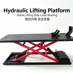 Mesa elevadora de tijera hidráulica eléctrica portátil para motocicletas con ruedas para soporte de motocicleta en exteriores - Product Image 1
