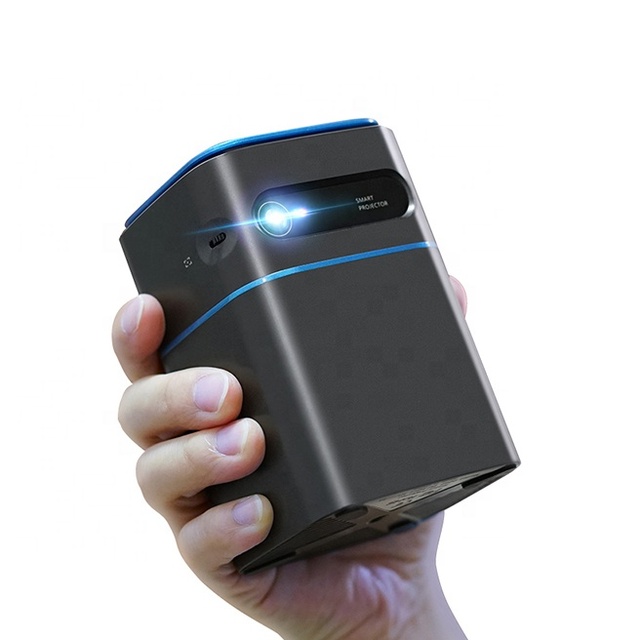 Portable Mini DLP Battery Projector WiFi6 BT Android 9 Home Theater TV 120ANSI 4K-Laser 3D Rechargeable Smart Video Projector