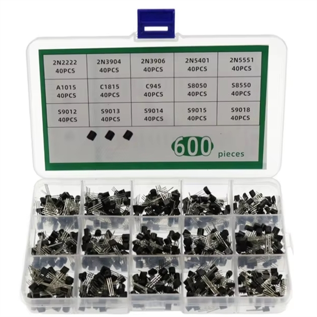 ZYSY STOCK Transistor Kit 600pcs TO-92 Transistor 15 Kinds 40 Each for Combination Components Assembled
