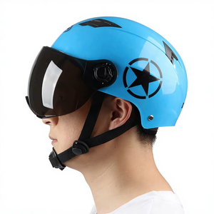 Helm Pengaman Helm Setengah Kepala Helm Sepeda Motor untuk Pria Wanita Helm Skuter Universal Helm Sepeda Listrik Bahan PP Logo Custom - Product Image 1