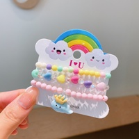 Nouveau Bracelet en Plastique Perlé Mignon pour Bébé Accessoires d'Anniversaire