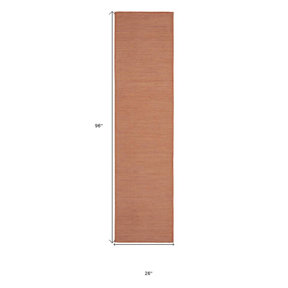 HMS 8' Modern Indoor/Outdoor Rust Runner Rug Handmade Jute Wool ...