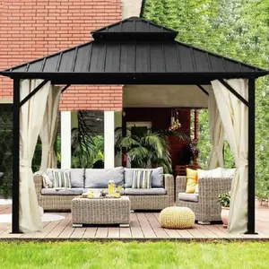 SUNAWNING Outdoor Stahldach Aluminium rahmen Hardtop Luxus Garten Pavillon für G100