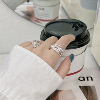 Ada Jewelry Anillos de Plata 925 al por Mayor, Anillo Tejido Multicapa Estilo Coreano de Plata Esterlina