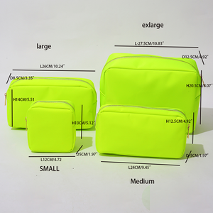 Bolsa de Cosméticos de Nylon em Cores Candy da Keymay, Bolsa de Maquiagem Personalizada em Verde Neon com Bordados - Product Image 5