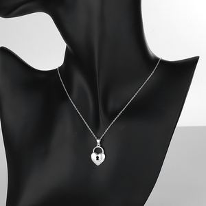 Groothandel Glanzende Parel Kooi 925 Sterling Zilver Hartvormig Sleutelgat Hanger Ketting Voor Vrouwen - Product Image 4